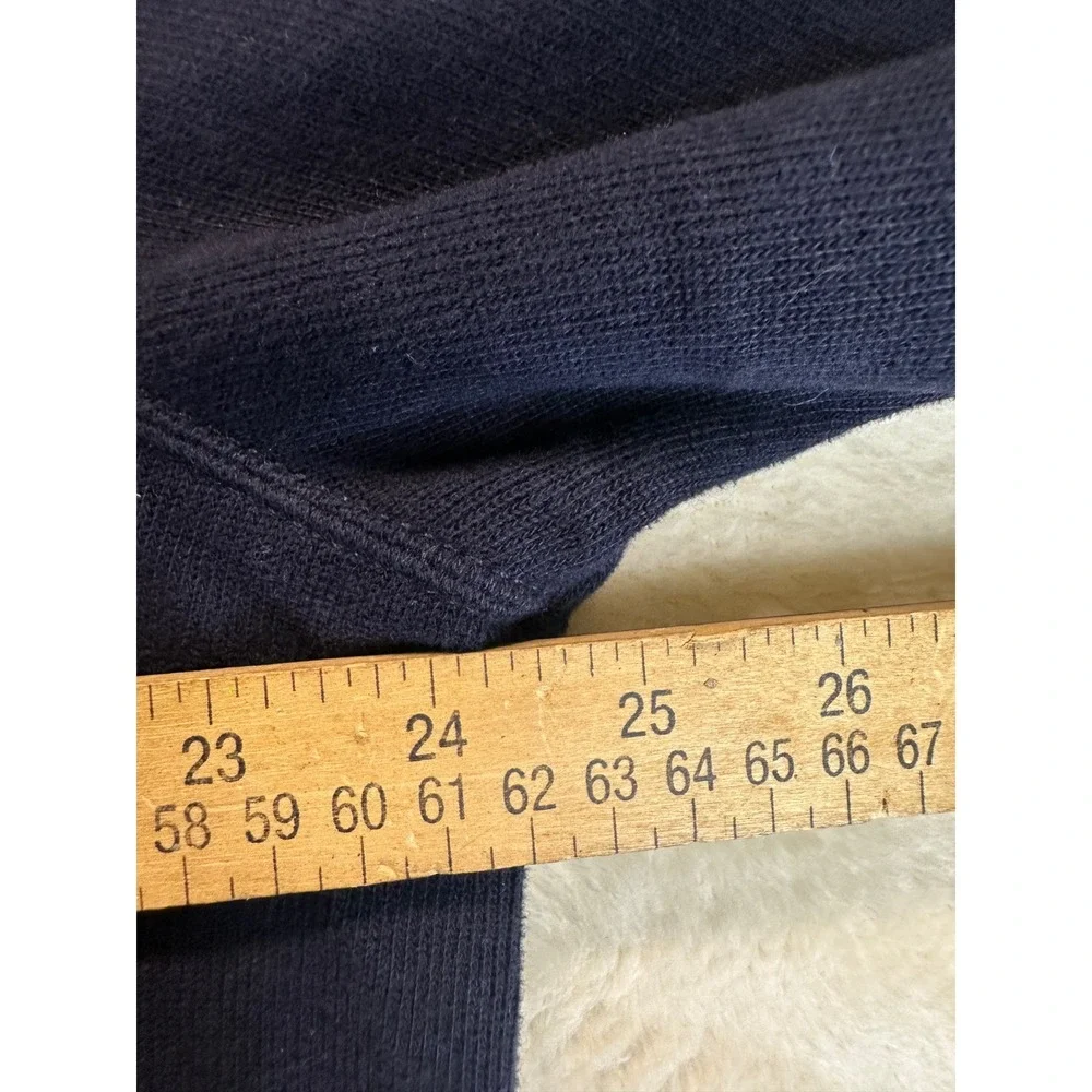 Polo Ralph Lauren Mens Navy Blue 100% Cotton Quarter Zip Pullover Sweater Large